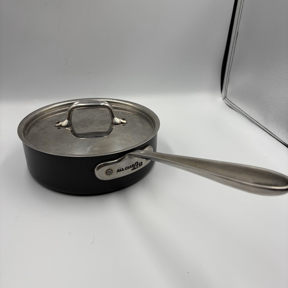 All-Clad LTD 8 Inch Skillet Frying Pan Double Handle Stainless & Anodized w/Lid